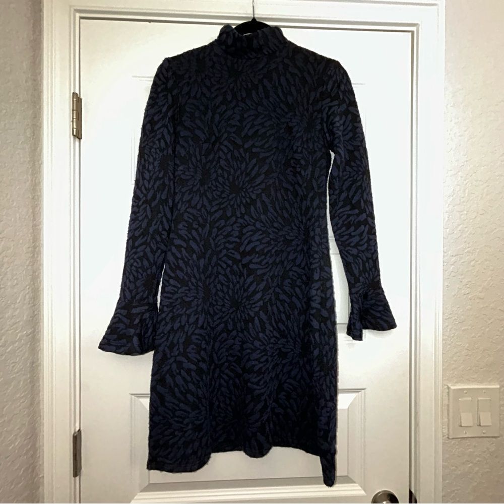 Hutch Anthropologie Mock Neck Bell Long Sleeve Straight Sheath Dress